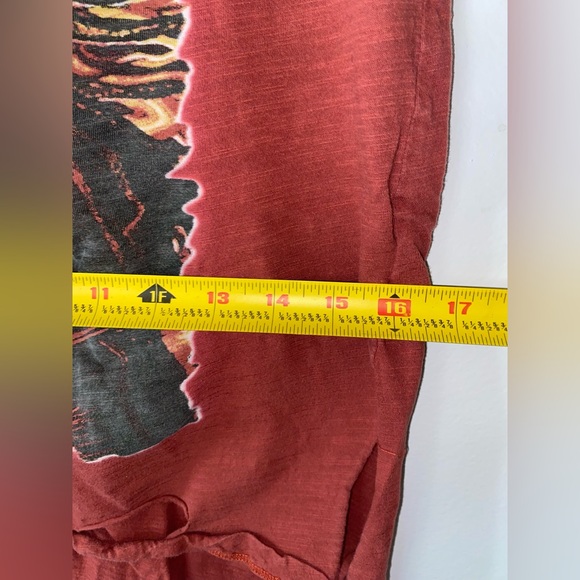 BOHO Vintage Jaded Gypsy Women's Rust Red Bob Marley Graphic Band Tee - Picture 9 of 13